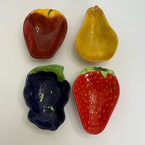 Nantucket Home 4 Piece Fruit Shaped Appetizer Snack Charcuterie Ceramic Bowls